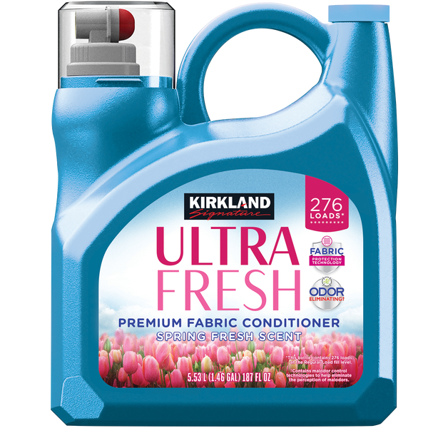 Kirkland Signature Liquid Fabric Conditioner, Premium Ultra Fresh, HE Compatible, Spring Fresh Scent, 187 fl oz