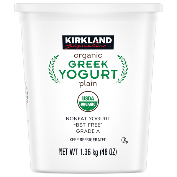 Kirkland Signature Organic Greek Nonfat Yogurt, Plain, 3 lbs