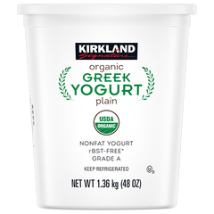 Kirkland Signature Organic Greek Nonfat Yogurt, Plain, 3 lbs