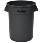 Continental Huskee Round Trash Can, 32 Gallon, Gray