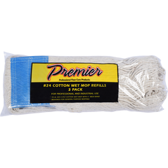 Premier #24 Cotton Wet Mop Refill, Disposable, 3 ct