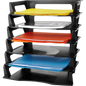Rubbermaid Regeneration Stackable Letter Tray, Black, 6 ct