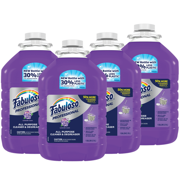 Fabuloso Professional All Purpose Cleaner and Degreaser, Lavender Scent, 128 fl oz, 4 ct