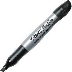 BIC Intensity Permanent Marker, Broad Chisel Tip, Black, 12 ct