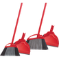 O-Cedar Broom and Dust Pan, PowerCorner Angle, Red, 2 sets