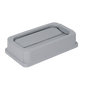 Continental Wall Hugger Receptacle Drop Shot Trash Can Lid, Gray