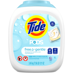 Tide PODS Laundry Detergent, Free & Gentle, HE Compatible, Unscented, 152 ct