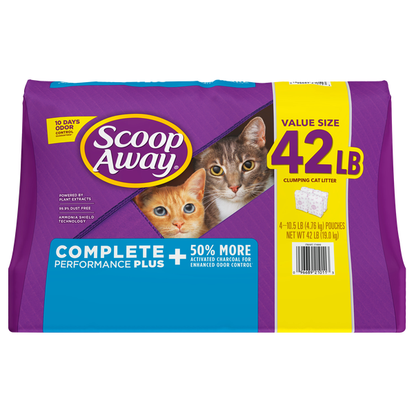 Scoop Away Complete Performance Plus, Clumping Cat Litter, Fresh Scent, 10.5 lbs, 4 ct