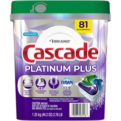 Cascade Platinum Plus Actionpacs, Fresh Scent, 81 ct