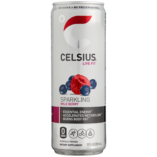 CELSIUS Energy Drink, Sparkling Wild Berry, 12 fl oz, 24 ct