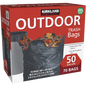 Kirkland Signature Outdoor Trash Bags, 20% PCR, Black, 50 Gallon, 70 ct