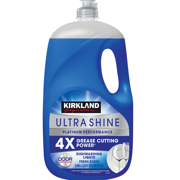Kirkland Signature Ultra Shine Dishwashing Liquid, Fresh Scent, 90 fl oz