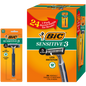 Bic Sensitive 3 Razors, 3 Blades, Lubricating Strip, Pivoting Head, 24 ct