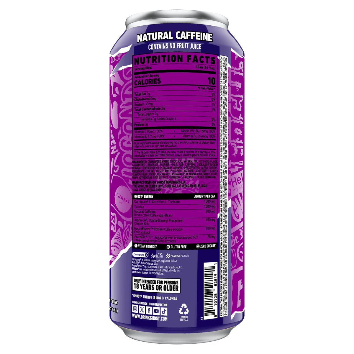 Ghost Energy Drink, Zero Sugar, Variety Pack, 16 fl oz, 15 ct