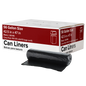 Trash Can Liners, 56 Gallon, 1.25 mil, Black, 100 ct