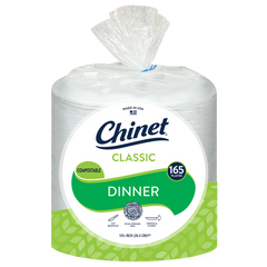 Chinet Classic 10-3/8" Dinner Paper Plate, White, 165 ct