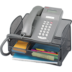 Safco Onyx Steel Mesh Angled Telephone Stand, Black