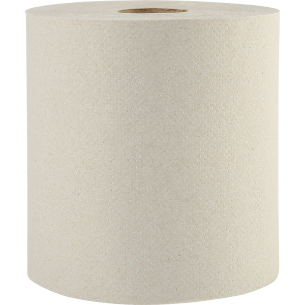 Boardwalk 1-Ply Recycled Hardwound Roll Towels, Non-perforated, 8" x 800', Natural, 6 ct