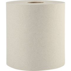 Boardwalk 1-Ply Recycled Hardwound Roll Towels, Non-perforated, 8" x 800', Natural, 6 ct