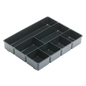 Rubbermaid Extra-Deep Desk Drawer Director Tray, 7-Section, Black