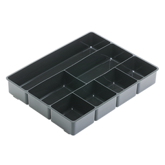 Rubbermaid Extra-Deep Desk Drawer Director Tray, 7-Section, Black