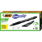 BIC Gel-ocity Retractable Gel Pen, Medium Point 0.7mm, Black Ink, 12 ct