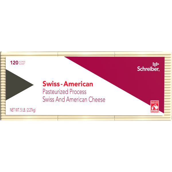 Schreiber Swiss-American Cheese, 120 Slices, 5 lbs