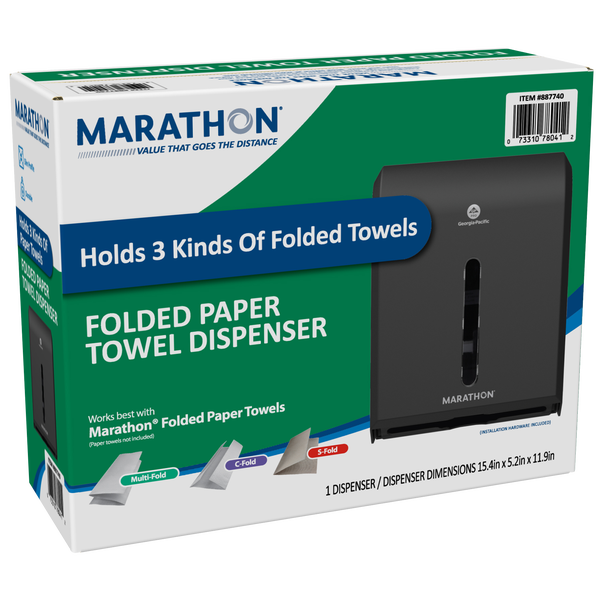 Marathon Combo C-Fold or Multifold Paper Towel Dispenser, Translucent Smoke