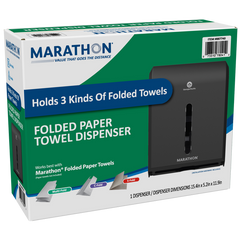 Marathon Combo C-Fold or Multifold Paper Towel Dispenser, Translucent Smoke