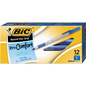 BIC Ultra Round Stic Grip Ballpoint Pen, Medium Point 1.2mm, Blue Ink, 12 ct