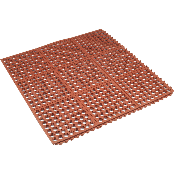 Apache Mills Performa Anti-Fatigue Drainage Mat, 3’ x 3’, Red